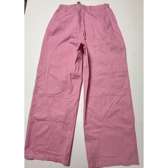 SKIMS Pants Bubble Gum Pink Small Petite High-Rise Oversized Wide Leg Y2K Indie - Picture 5 of 10